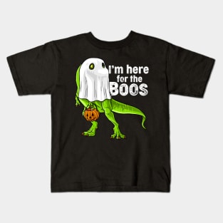 Halloween T Rex Dinosaur Ghost Costume Boo Kids T-Shirt